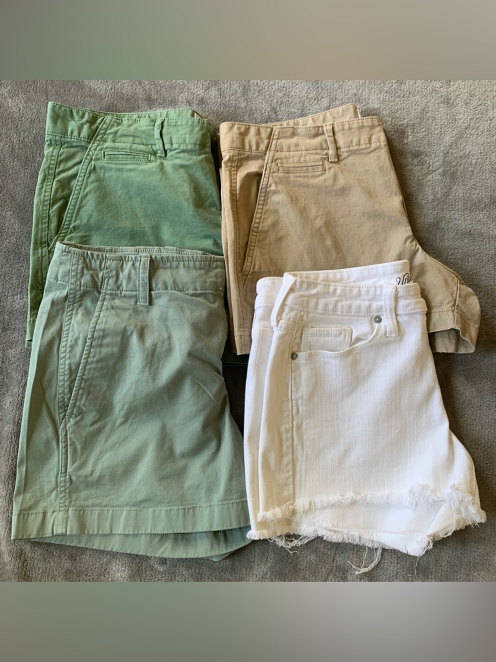 Women’s Shorts Set — Light Green, Sage, Khaki, White